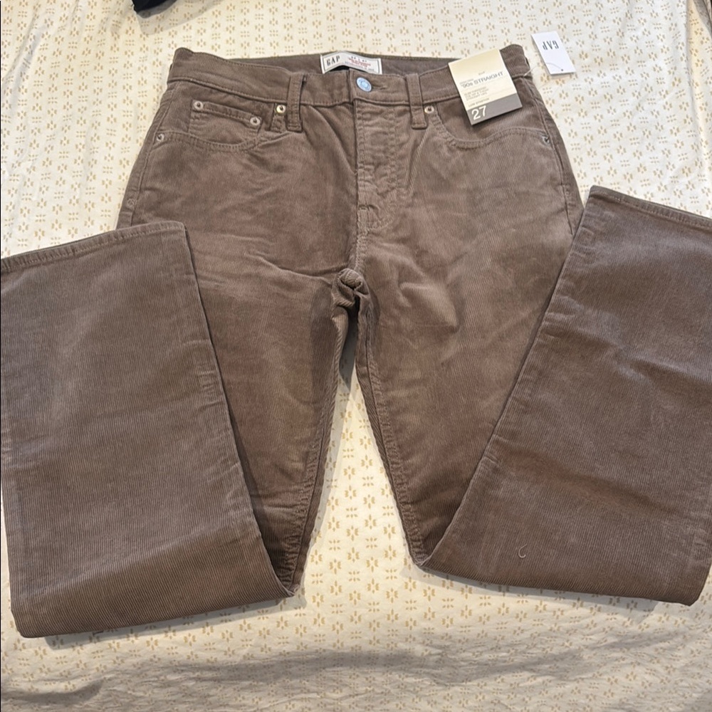 Gap High Rise Straight Leg Corduroy Pants